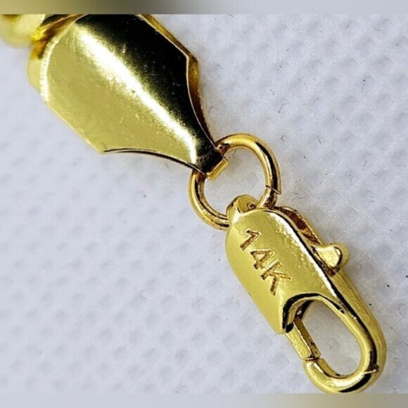 14K Gold Plated Cuban Curb Chain Link Bracelet Unisex - Picture 7 of 7